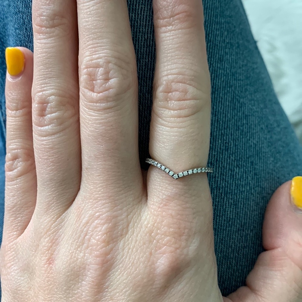 Cz Wishbone ring
